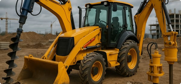 Ямобуры и сваерезки в аренде экскаваторов-погрузчиков: применение на стройке