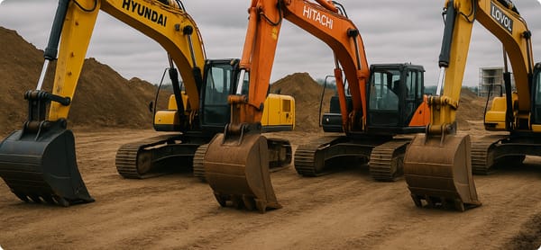 Выбор экскаватора для земляных работ: сравнение Hyundai, Hitachi и LOVOL